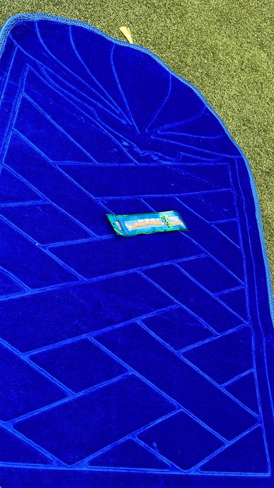 Tapis de prière haut de gamme velours bleu - Siwak offert