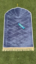 Tapis de prière haut de gamme velours gris - Siwak offert